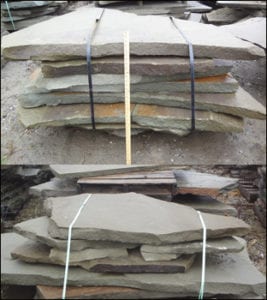 Picture of oversized, irregular pieces of blestone for walkways and patios