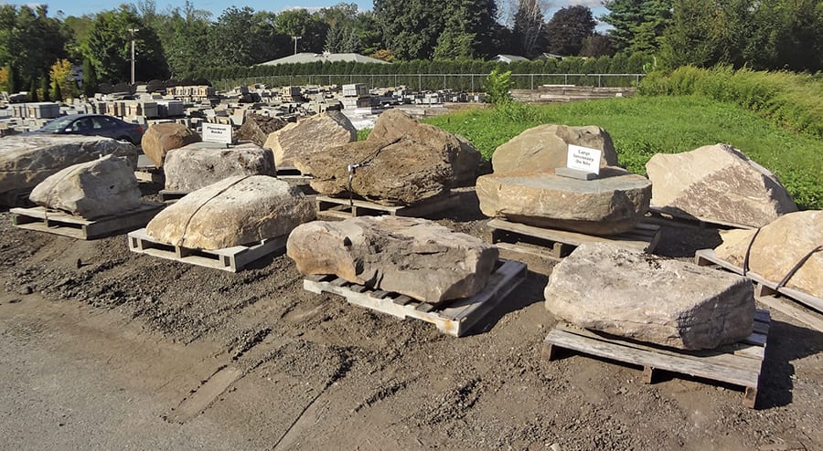 Placement rock inventory at our Warren County, New Jersey stone yard