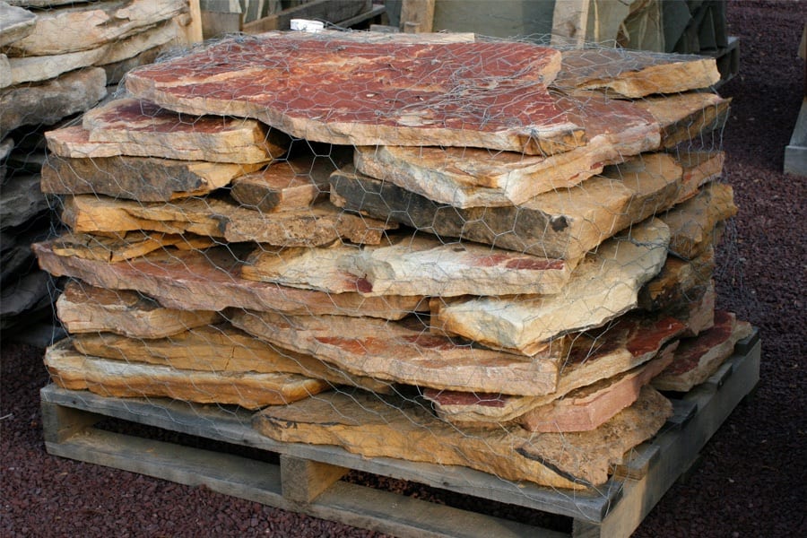 Rainbow walkway and patio stone sample pallet