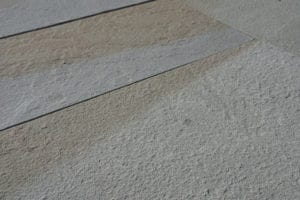 Close-up picture of a sawn thermal bluestone finish