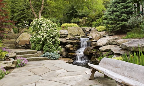 landscape stone examples in this New Jersey landscape