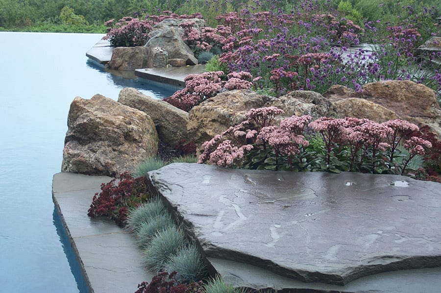 Placement Rocks, also called accent rocks or specimen rocks alongside a pool