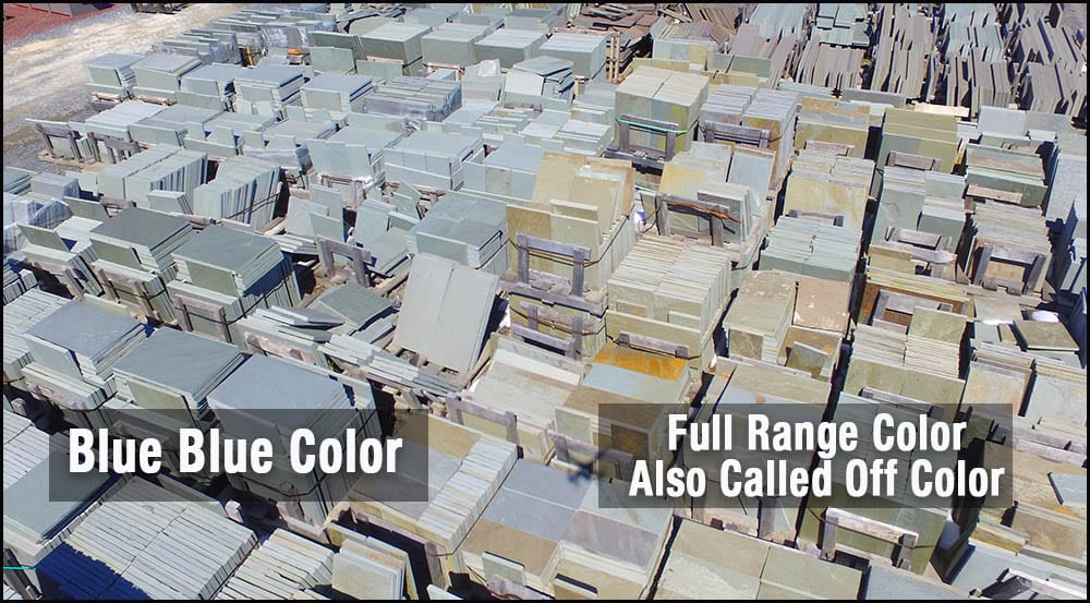 An aerial picture showing the difference bertween the 2 basic bluestone color