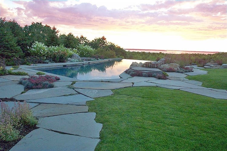 Large stone slab for garden paths