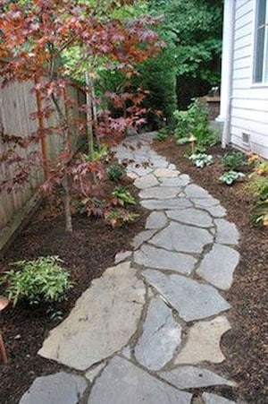 Picture of a rustic garden path of stepping stones