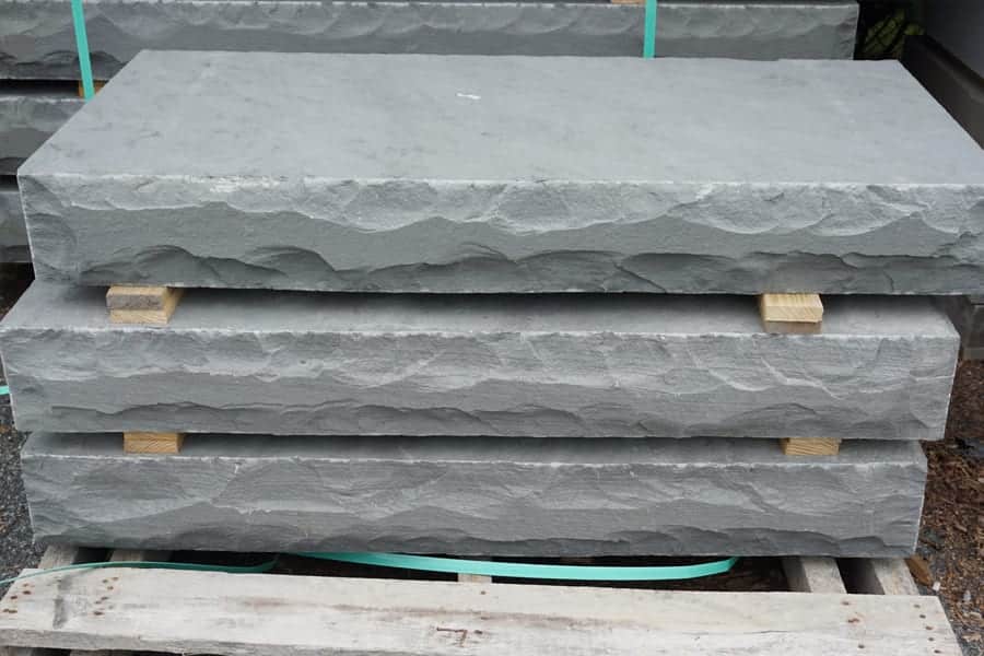 A photo of our sawn thermal rockfaced bluestone steps