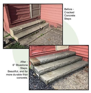 Bluestone steps replace deteiorating concrete steps