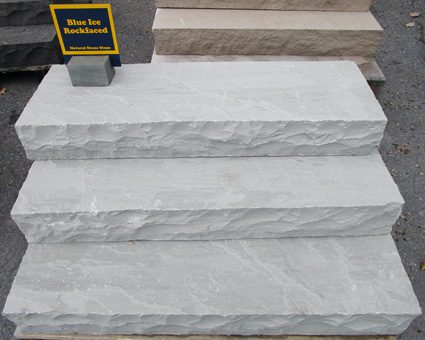 A picturee of our textured light greay Blue Ice natural stone steps
