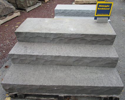A picture of our dark midnight natural stone steps
