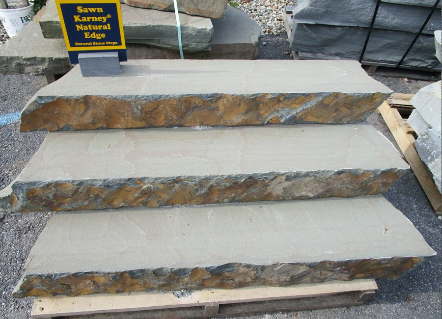 Sawn Karney natural stone steps with natural edges