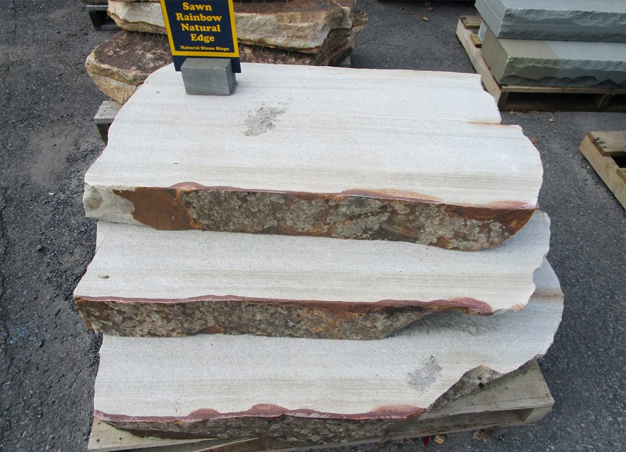 A picture of the beautiful colors in sawn rainbow natural stone steps