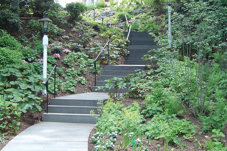 A picture of a sawn thermal dimensional bluestone stairway