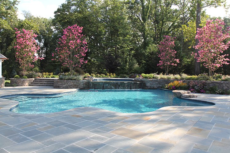 Full Range Color Bluestone Pool Deck. Photo courtest of Landscape Techniques, Nutley NJ