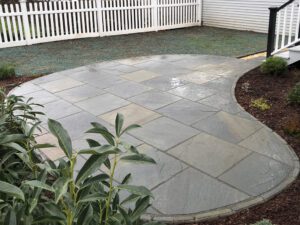 A Full Color Bluestone Patio with Tumbled Bluestone edging