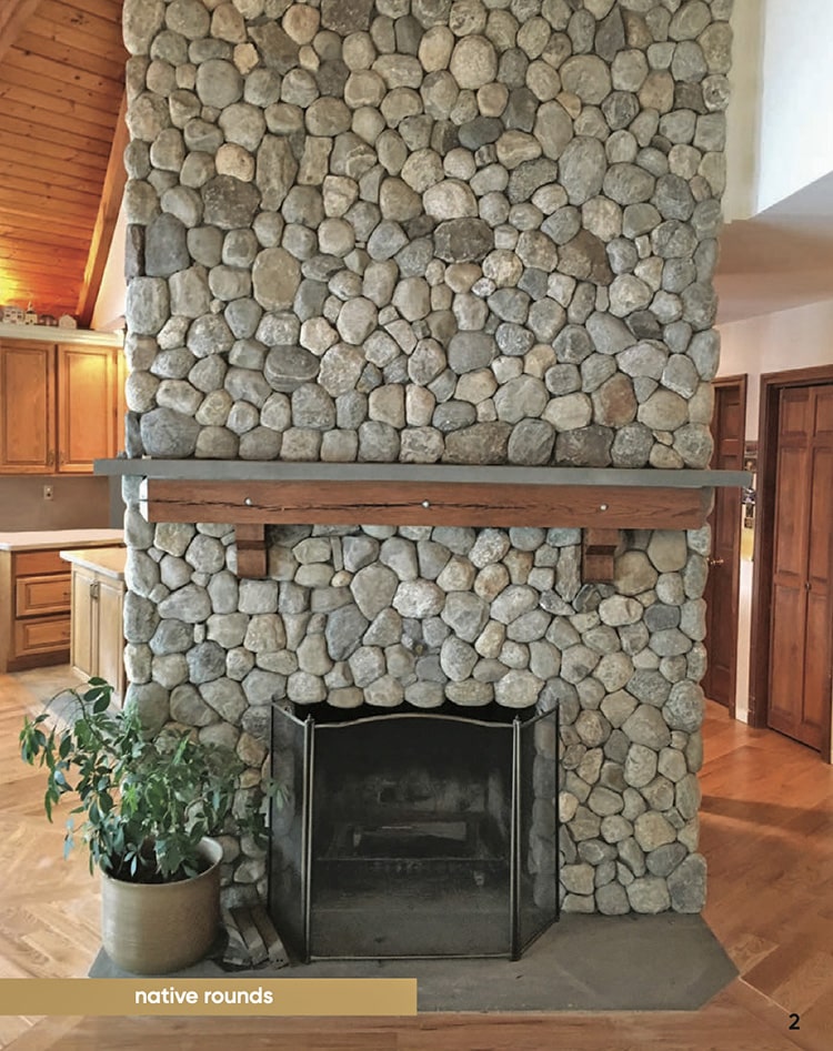 Native Rounds in a beautifully crafted fireplace.