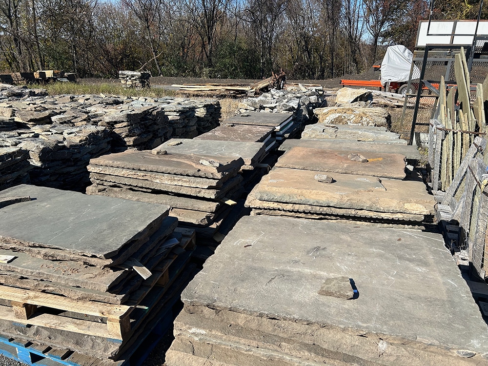Reclaimed Bluestone inventory at Wicki Stone in New Jersey