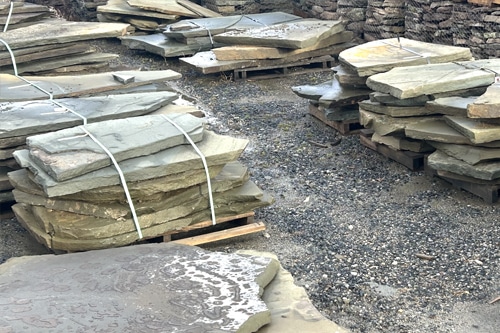 Another picture of our oversized bluestone walkway and patio stone