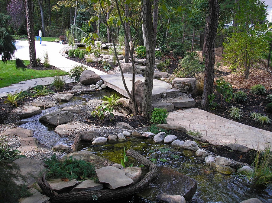 Bridge rock example - spanning a small creek