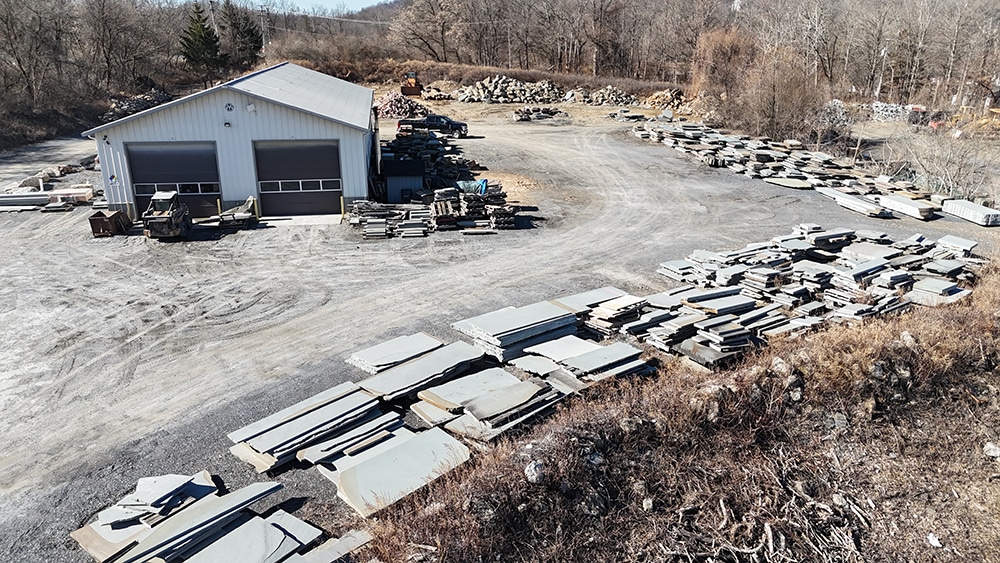 A picture of our on site stone fabrication facility