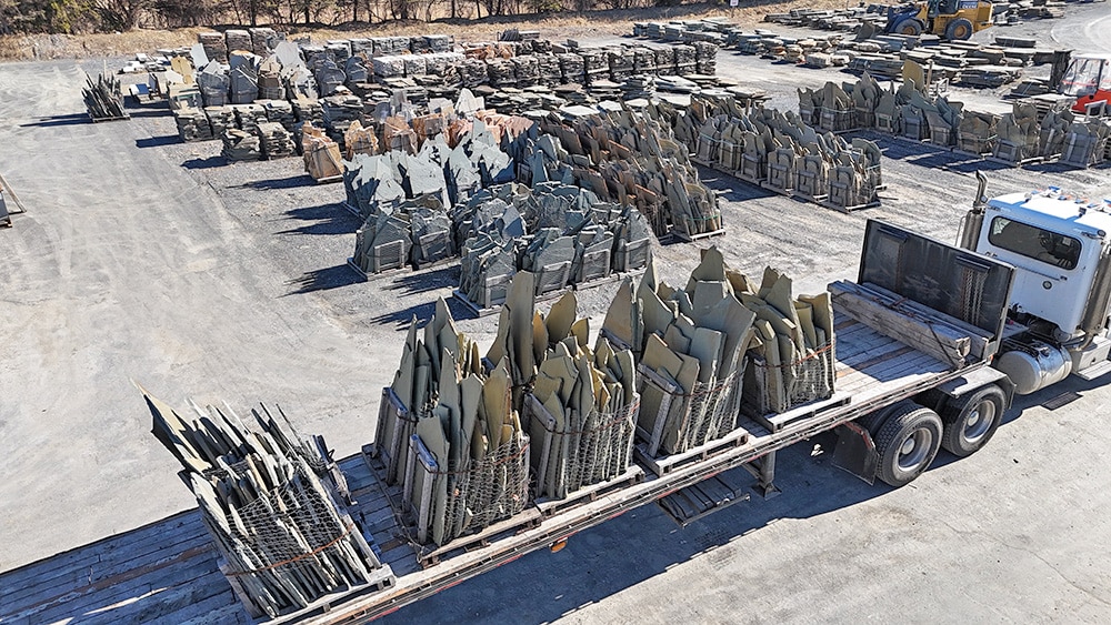 Our Irregular Flagstone inventory area - we sell 9 types of stand-up pallets