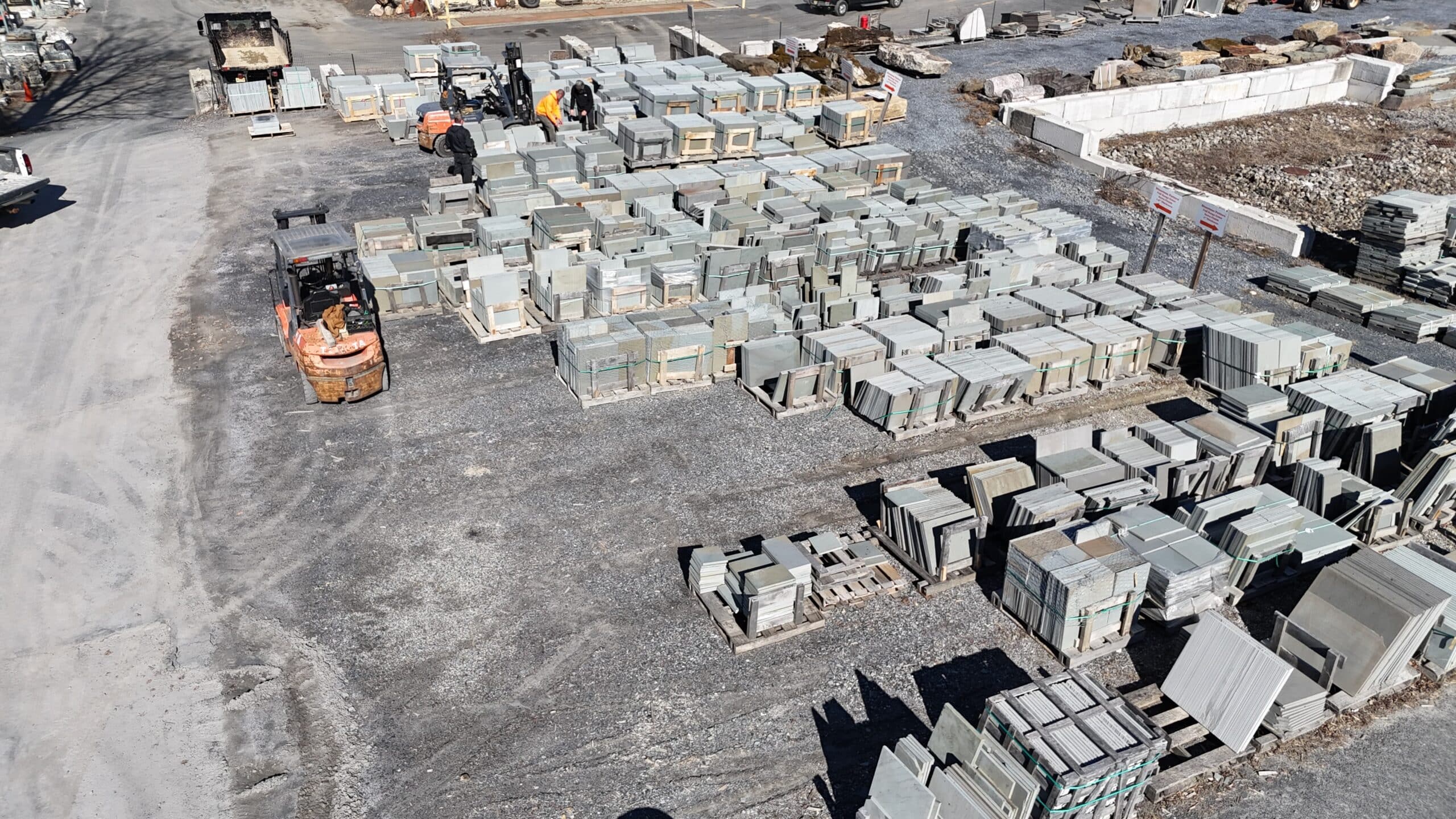 Thermal Bluestone inventory area is shown in this photo