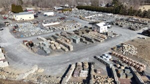 A picture of our 10 acre stone yard fully stocked with over 1900 natural stone products