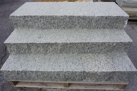 Photo of granite steps which are locally sourced and quarried less than 250 miles from our NJ stone Yard