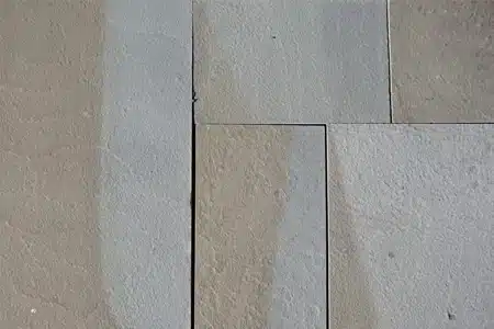 a picture of our full color sawn thermal (Smoother surface) pattern bluestone patio and walkway stone