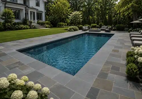 a picture of bluestone pool coping